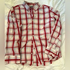 Banana republic red and white stripe shirt